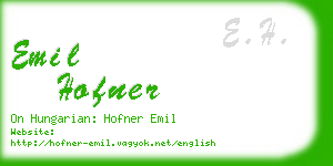 emil hofner business card